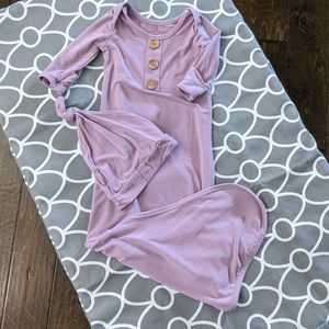 Caden Lane Lavender Gown and Hat Set 0-3 month